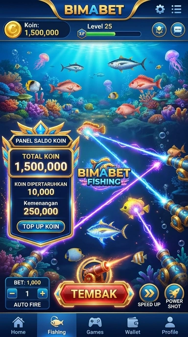 Tampilan aplikasi bimabet dengan berbagai pilihan fitur.